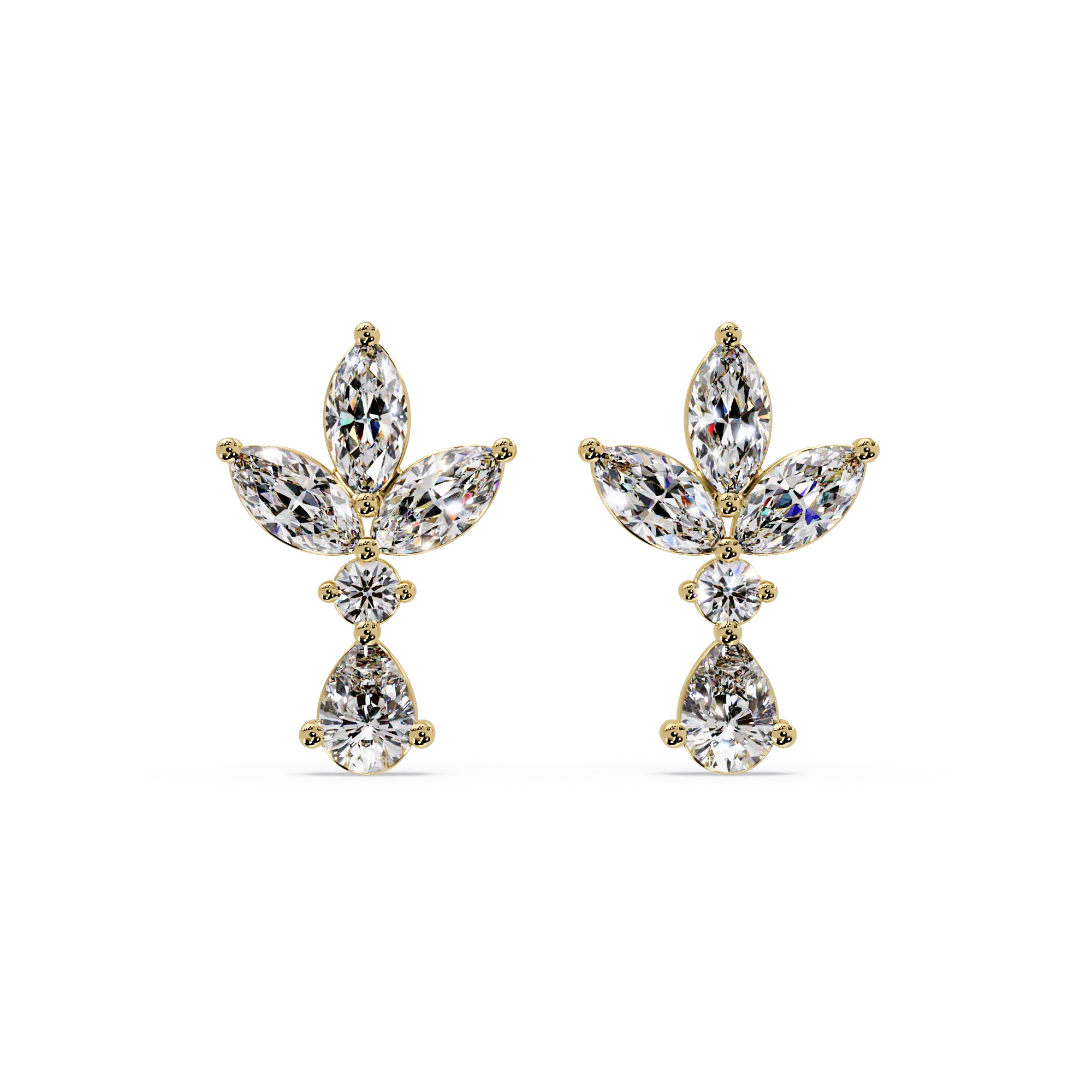 IGI Certified-1.5 Ct. Lab Grown Diamond (VS/E-F) Floral Cluster Diamond Earring