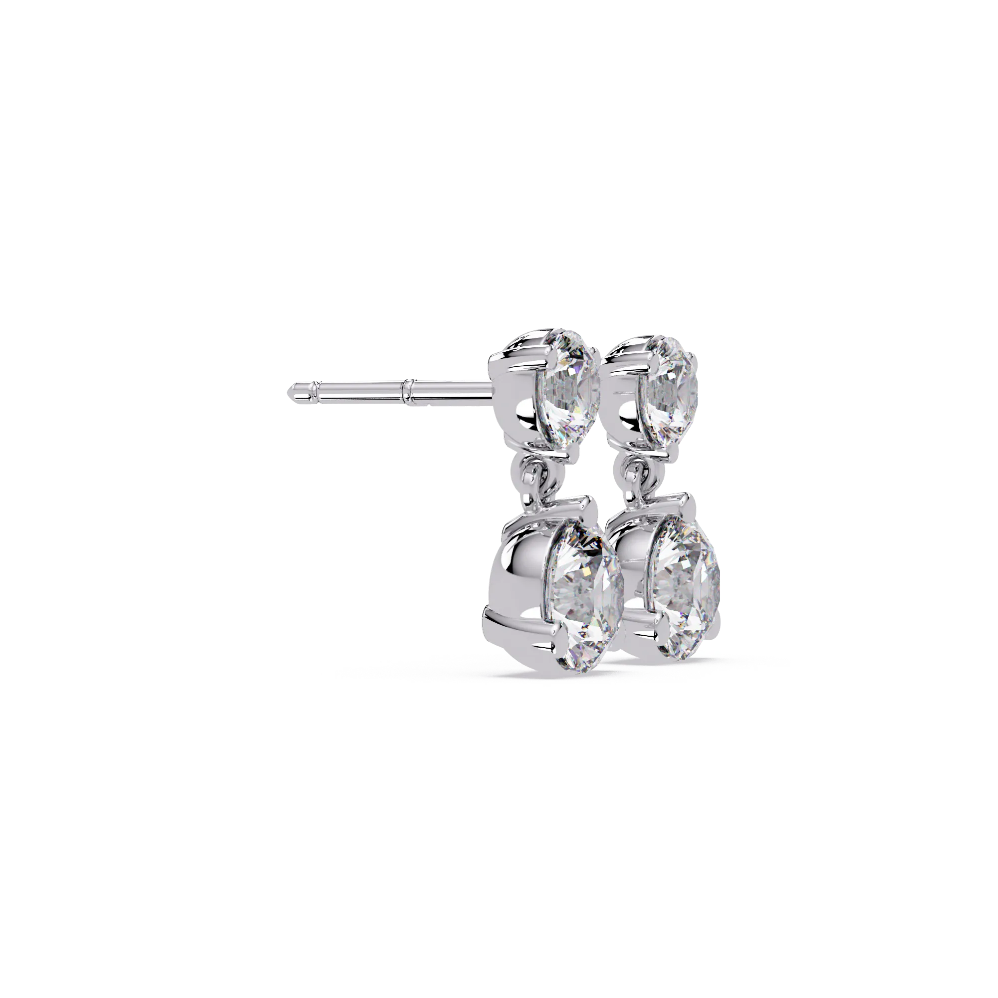 IGI Certified - 2.75 Ct Lab Grown Diamond (VS/E-F) Round Diamond Dangle Earrings