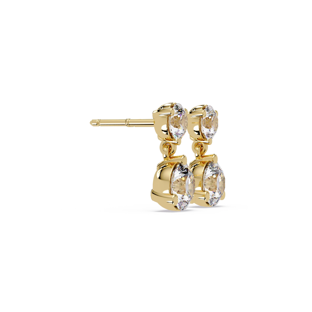 IGI Certified - 2.75 Ct Lab Grown Diamond (VS/E-F) Round Diamond Dangle Earrings