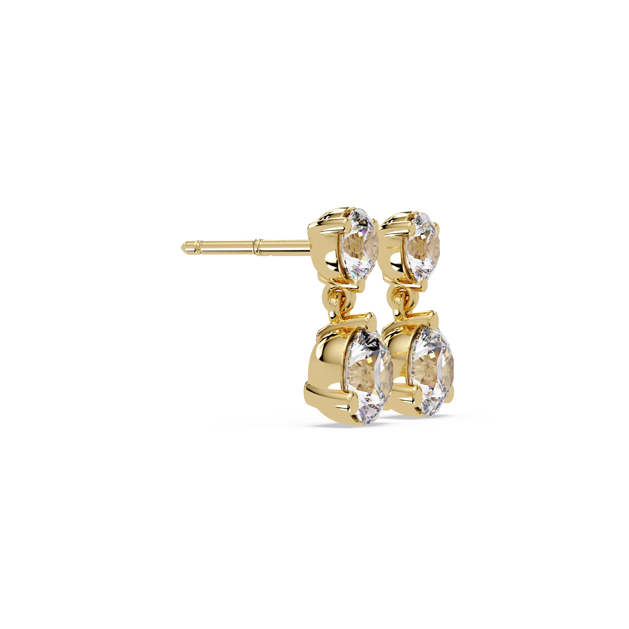 IGI Certified - 2.75 Ct Lab Grown Diamond (VS/E-F) Round Diamond Dangle Earrings
