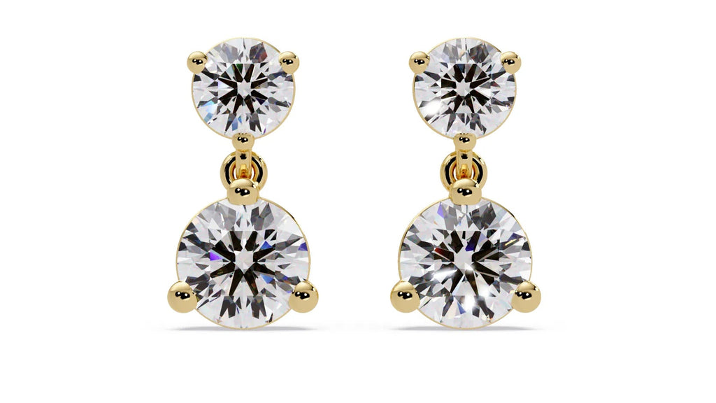 IGI Certified - 2.75 Ct Lab Grown Diamond (VS/E-F) Round Diamond Dangle Earrings
