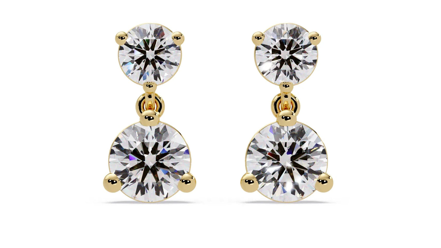 IGI Certified - 2.75 Ct Lab Grown Diamond (VS/E-F) Round Diamond Dangle Earrings