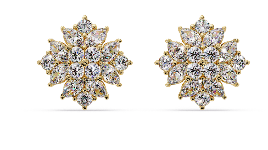 IGI Certified-3.00 Cts Lab Grown Diamond (VS/E-F) Snowflake Earring