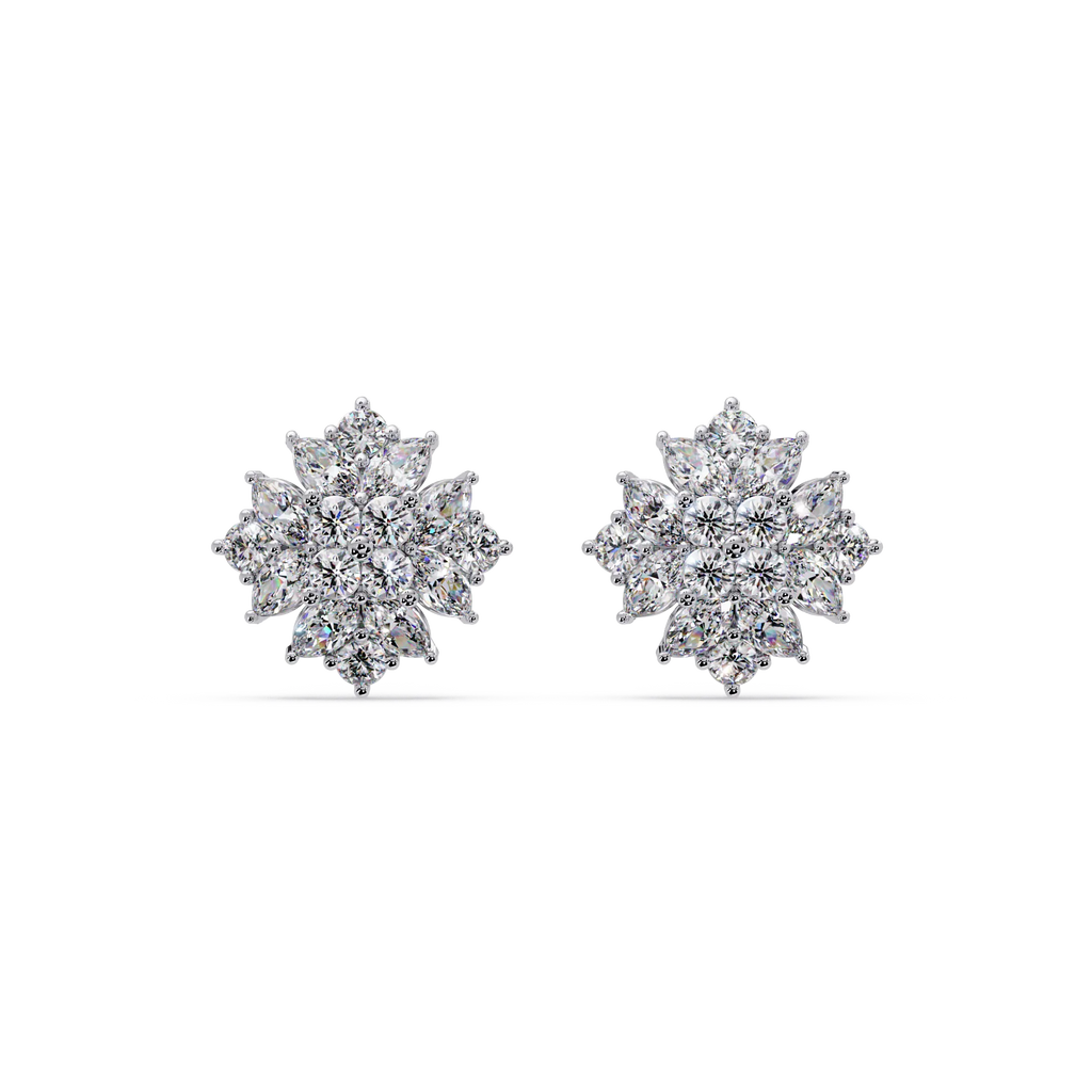 IGI Certified-3.00 Cts Lab Grown Diamond (VS/E-F) Snowflake Earring
