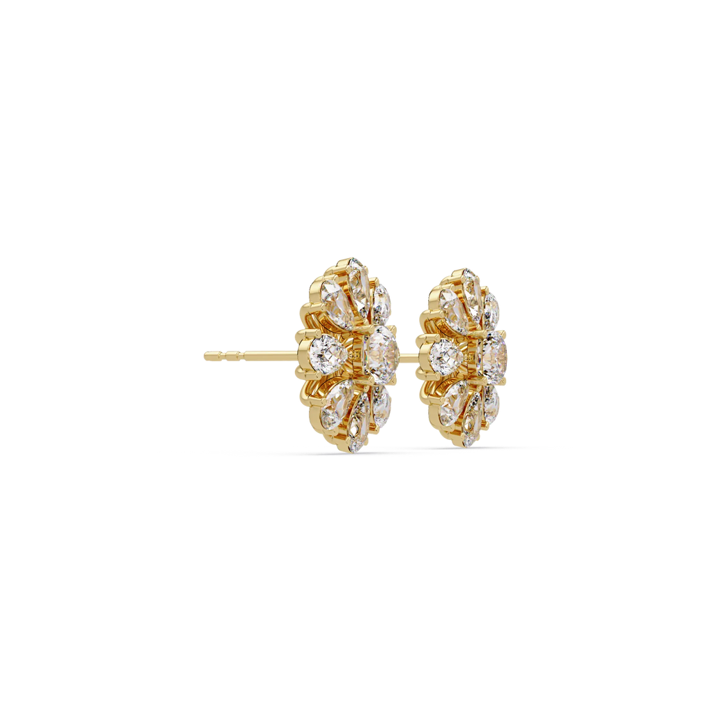 IGI Certified-3.5 Cts Lab Grown Diamond (VS/E-F) Flower Earring