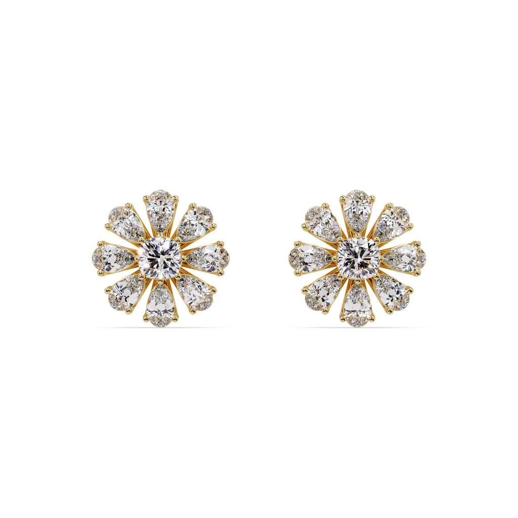 IGI Certified-3.5 Cts Lab Grown Diamond (VS/E-F) Flower Earring