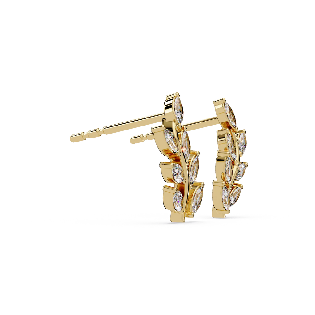 IGI Certified-1/3 Cts Lab Grown Diamond (VS/E-F) Leaf Climber Earring