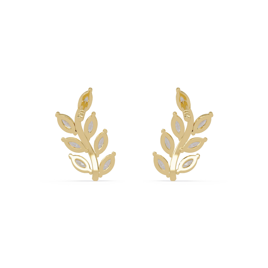 IGI Certified-1/3 Cts Lab Grown Diamond (VS/E-F) Leaf Climber Earring