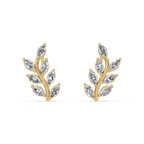 IGI Certified-1/3 Cts Lab Grown Diamond (VS/E-F) Leaf Climber Earring
