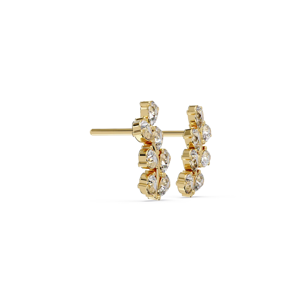 IGI Certified-0.60 Cts Lab Grown Diamond (VS/E-F) Leaf Earring -925 Sterling Silver