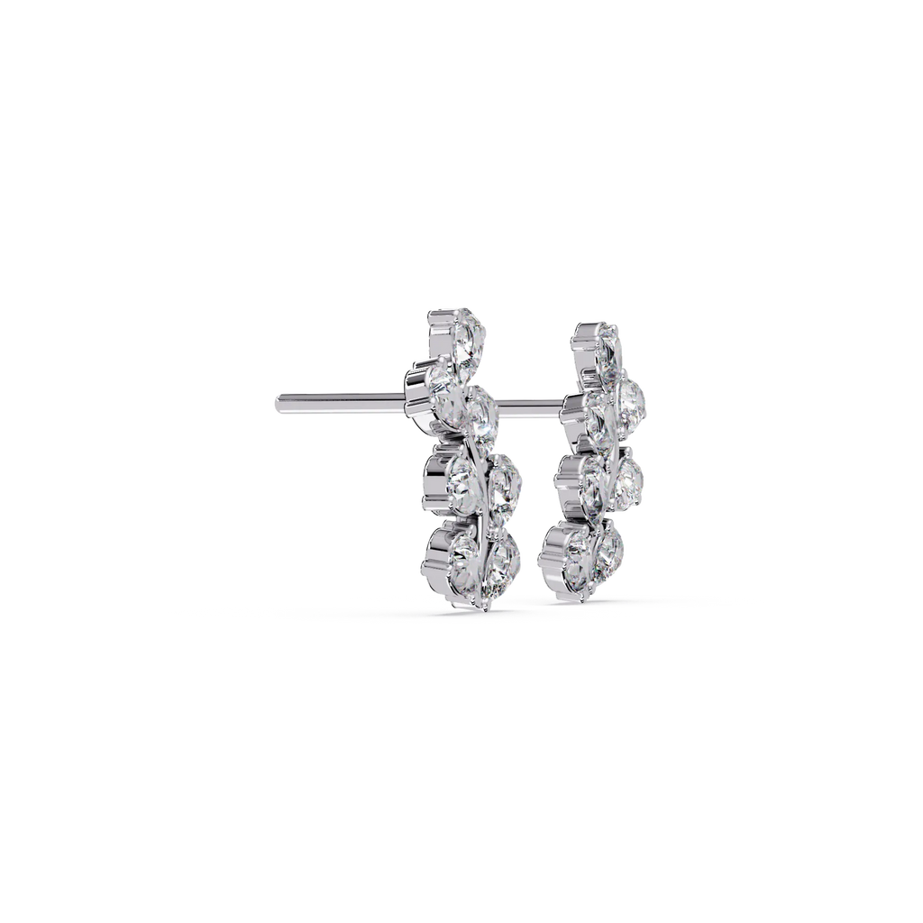 IGI Certified-0.60 Cts Lab Grown Diamond (VS/E-F) Leaf Earring -925 Sterling Silver