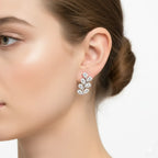 IGI Certified-0.60 Cts Lab Grown Diamond (VS/E-F) Leaf Earring -925 Sterling Silver