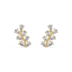 IGI Certified-0.60 Cts Lab Grown Diamond (VS/E-F) Leaf Earring -925 Sterling Silver