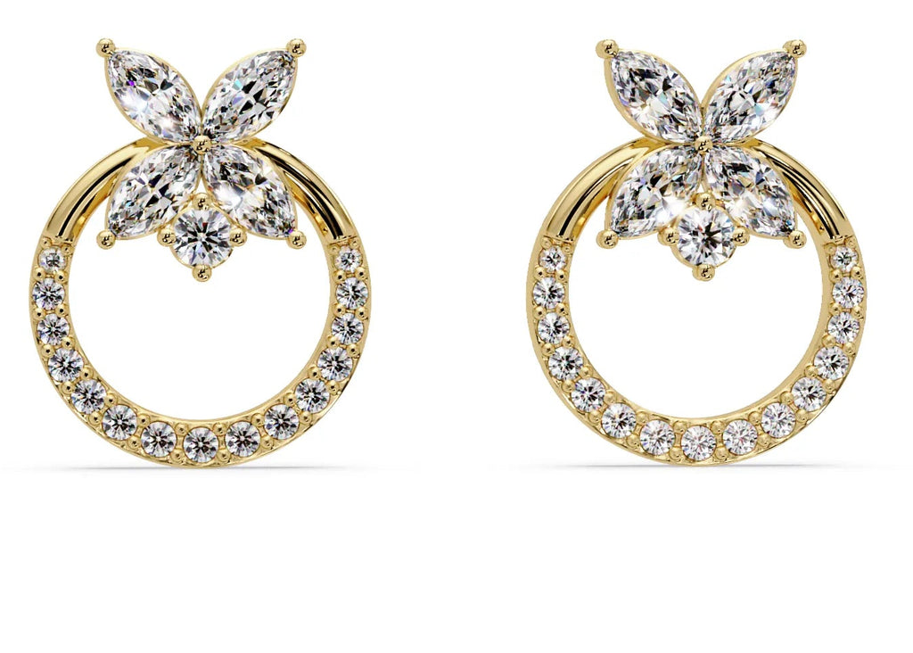 IGI Certified-2/3 Ct Lab Grown Diamond (VS/E-F) Floral Earring -925 Sterling Silver