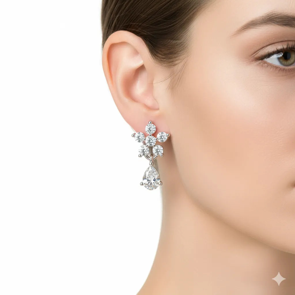 IGI Certified- 1.33 Ct Lab Grown Diamond (VS/E-F) Bloom Earrings