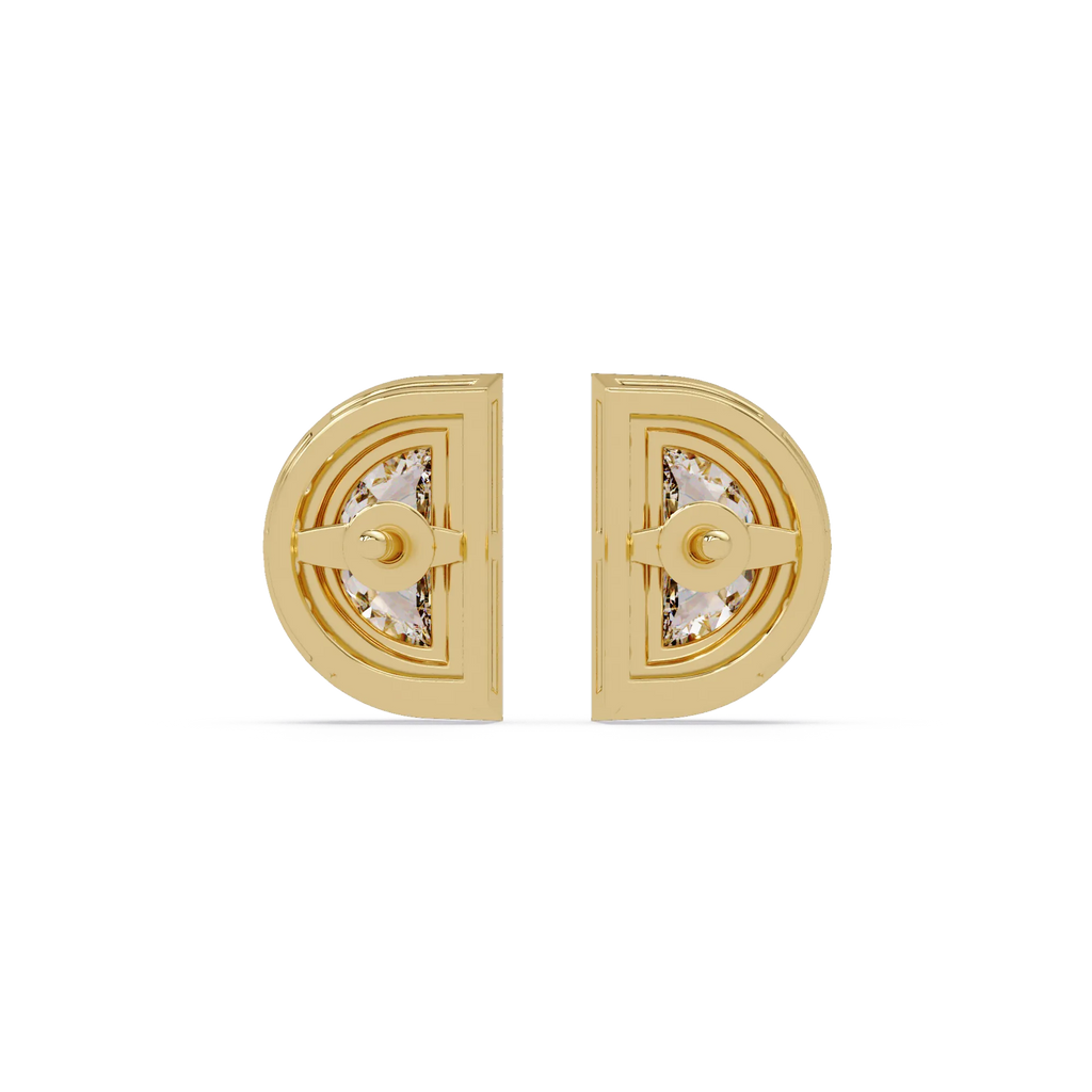 IGI Certified- 2/3 Ct Lab Grown Diamond (VS/E-F) Half Moon Stud Earrings