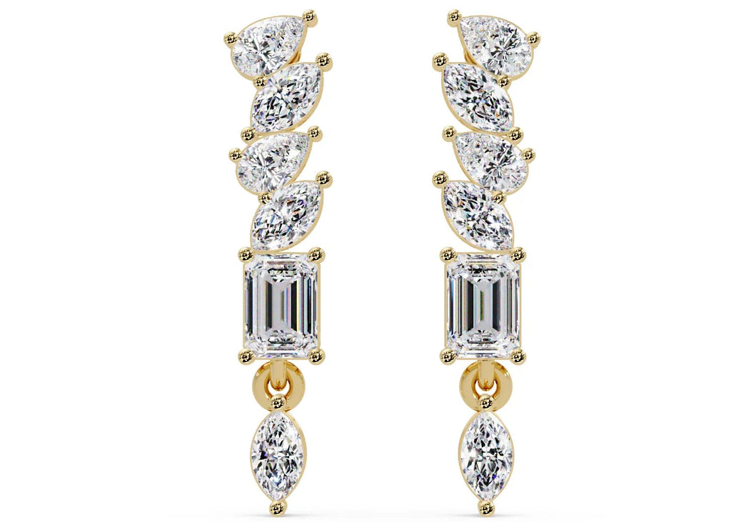 IGI Certified- 1.5 Ct Lab Grown Diamond (VS/E-F) Stars Cascade Earrings