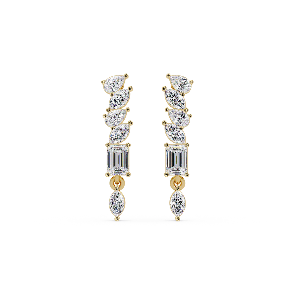 IGI Certified- 1.5 Ct Lab Grown Diamond (VS/E-F) Stars Cascade Earrings