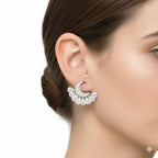 IGI Certified- 2.57 Ct Lab Grown Diamond (VS/E-F) Celestial Half Moon Earrings