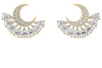 IGI Certified- 2.57 Ct Lab Grown Diamond (VS/E-F) Celestial Half Moon Earrings