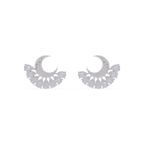 IGI Certified- 2.57 Ct Lab Grown Diamond (VS/E-F) Celestial Half Moon Earrings