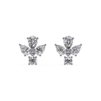 IGI Certified- 2 Ct Lab Grown Diamond (VS/E-F) Floral Pear and Round Drop Earrings