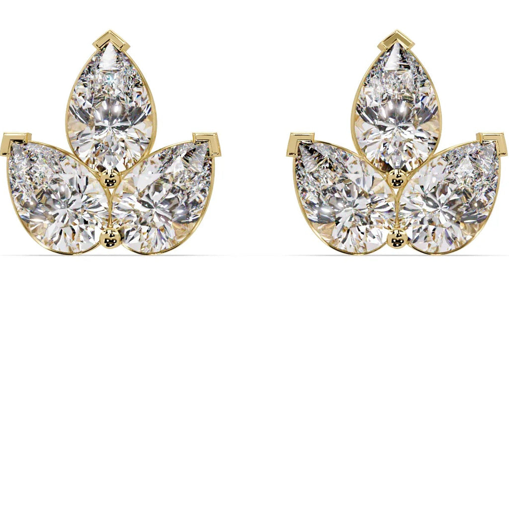 IGI Certified- 3.00 Ct Lab Grown Diamond (VS/E-F) Lotus Earrings