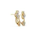 IGI Certified- 4.25 Ct Lab Grown Diamond (VS/E-F) Floral J-Hoop Earrings