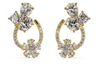 IGI Certified- 4.25 Ct Lab Grown Diamond (VS/E-F) Floral J-Hoop Earrings