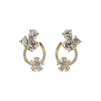 IGI Certified- 4.25 Ct Lab Grown Diamond (VS/E-F) Floral J-Hoop Earrings