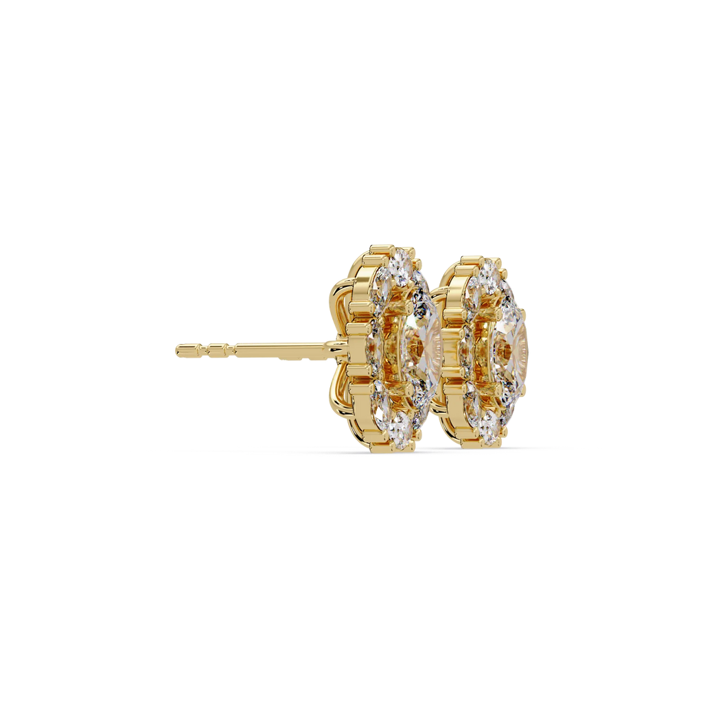 IGI Certified- 1.75 Ct Lab Grown Diamond (VS/E-F) Oval Halo Earrings