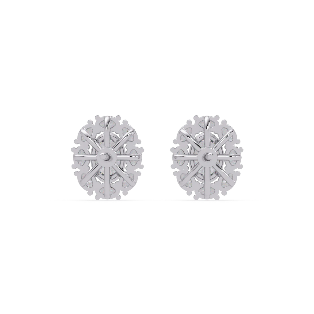 IGI Certified- 1.75 Ct Lab Grown Diamond (VS/E-F) Oval Halo Earrings