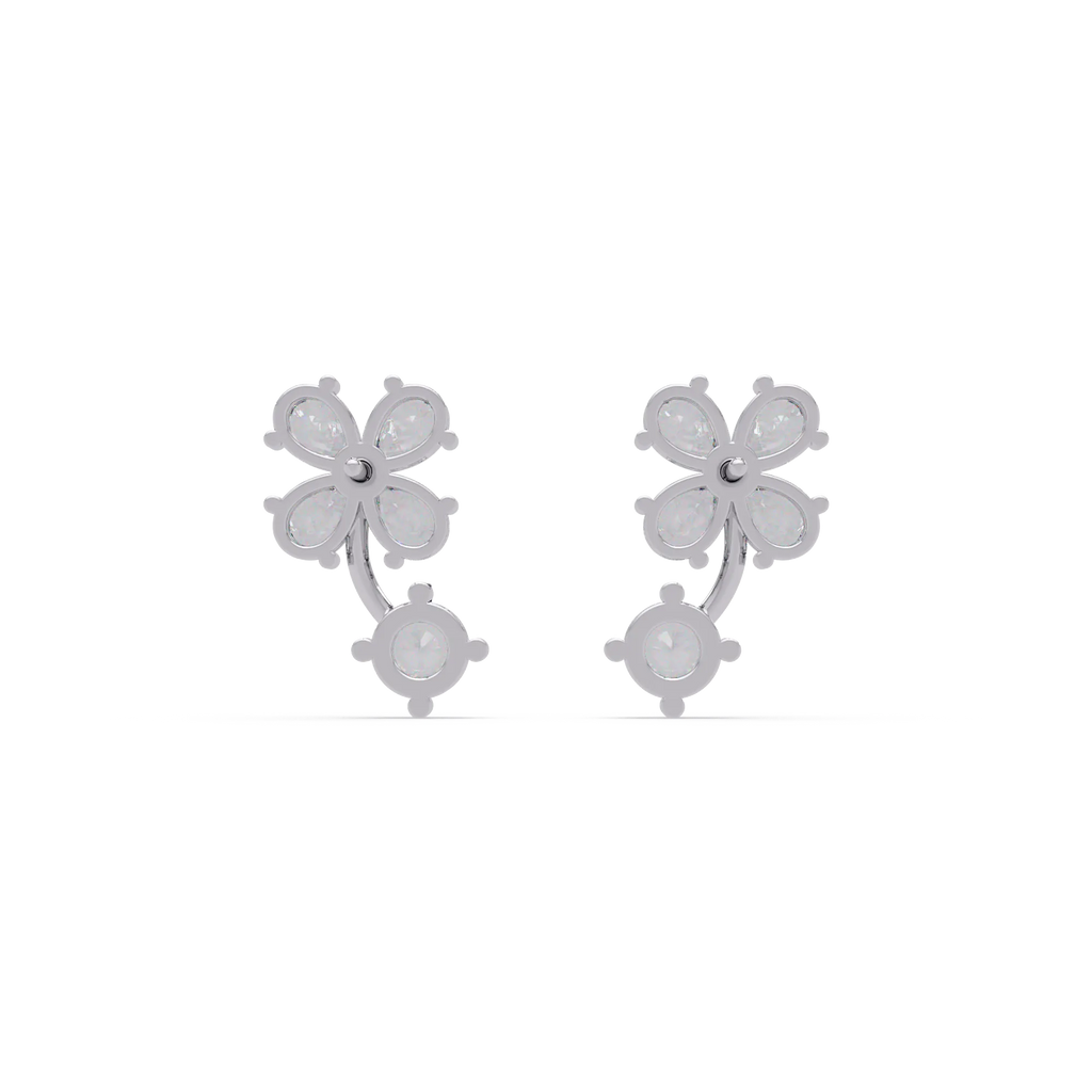 IGI Certified- 1.60 Ct Lab Grown Diamond (VS/E-F) Clover Earrings