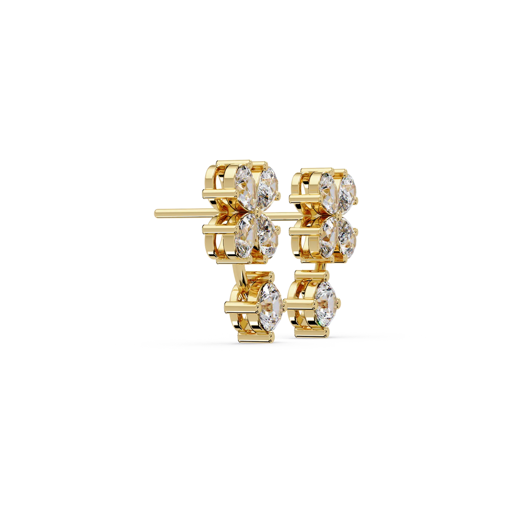 IGI Certified- 1.60 Ct Lab Grown Diamond (VS/E-F) Clover Earrings