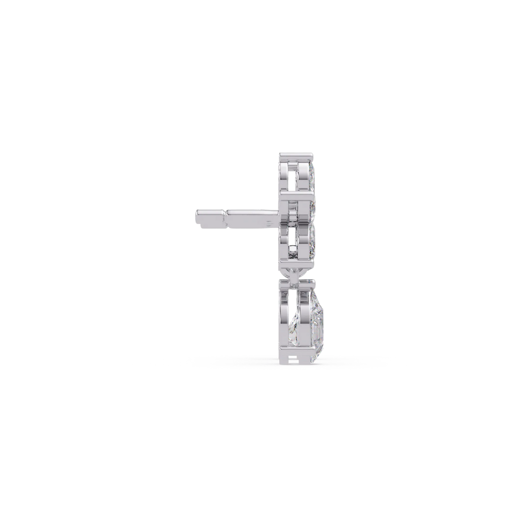 IGI Certified- 1.75 Ct Lab Grown Diamond (VS/E-F) Floral Tear Drop Earrings