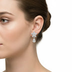 IGI Certified- 1.75 Ct Lab Grown Diamond (VS/E-F) Floral Tear Drop Earrings