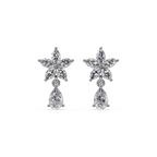 IGI Certified- 1.75 Ct Lab Grown Diamond (VS/E-F) Floral Tear Drop Earrings