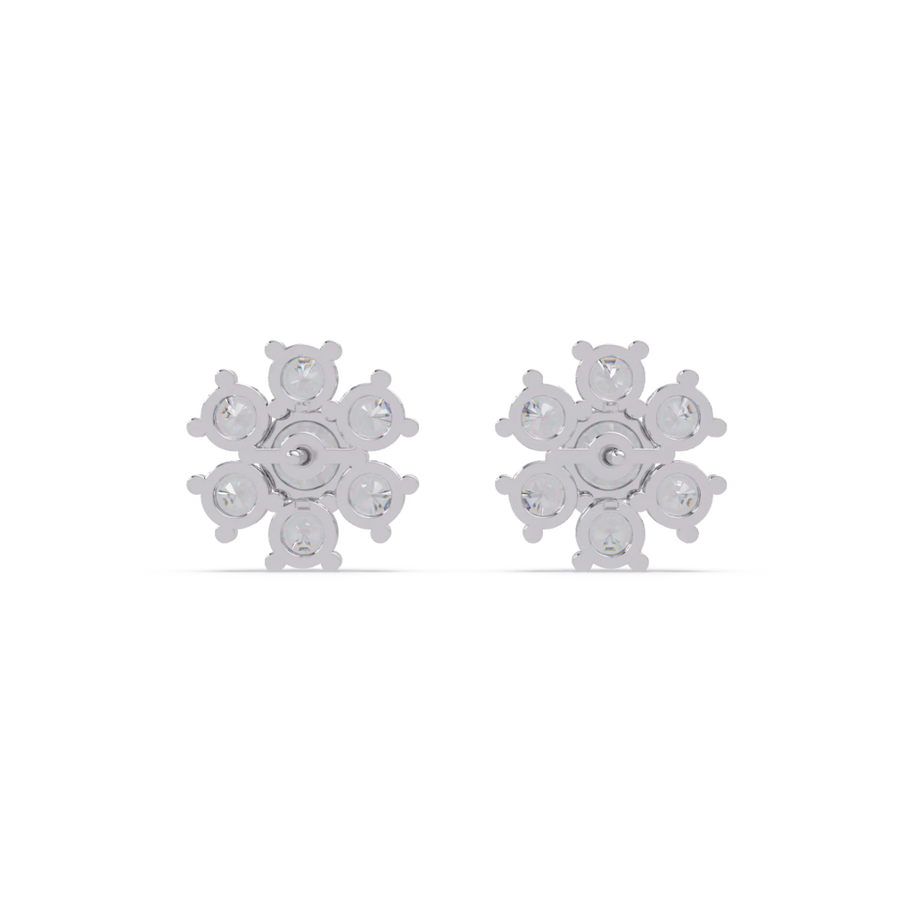 IGI Certified- 3.00 Ct Lab Grown Diamond (VS/E-F) Fleur Round Earrings