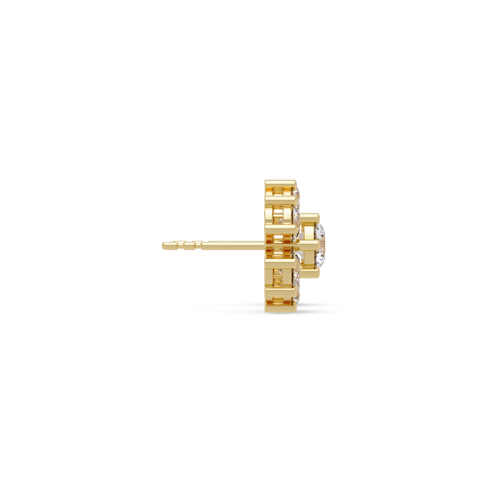 IGI Certified- 3.00 Ct Lab Grown Diamond (VS/E-F) Fleur Round Earrings