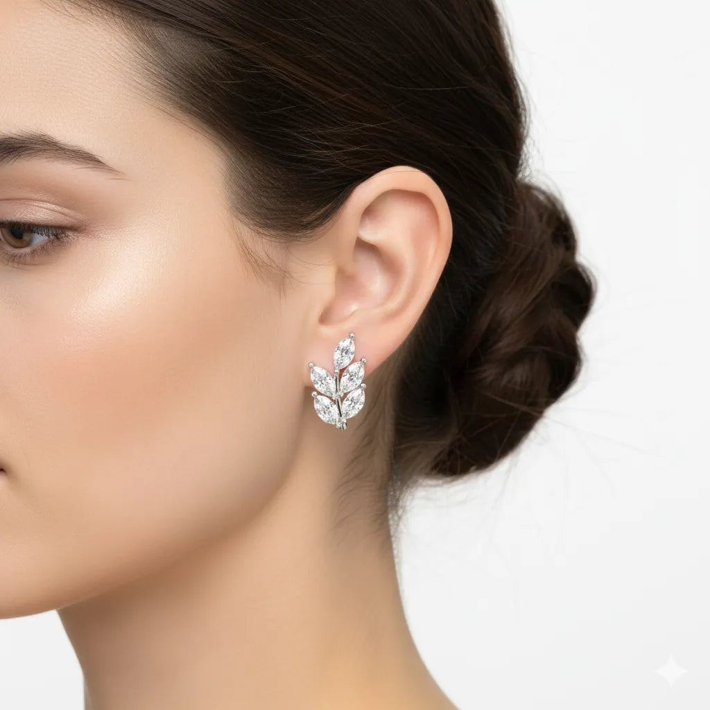 IGI Certified- 1/2 Ct Lab Grown Diamond (VS/E-F)  Whisper Vine Earrings