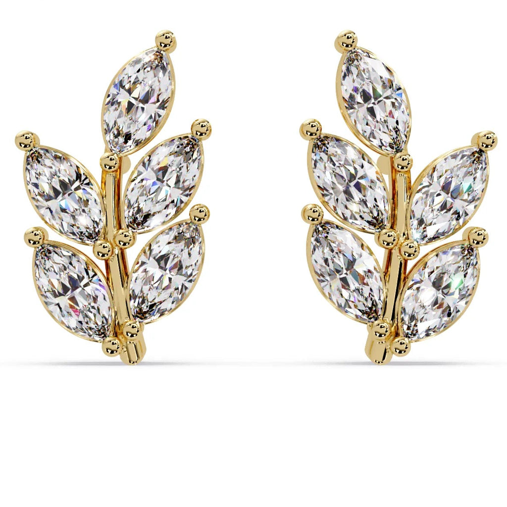 IGI Certified- 1/2 Ct Lab Grown Diamond (VS/E-F)  Whisper Vine Earrings