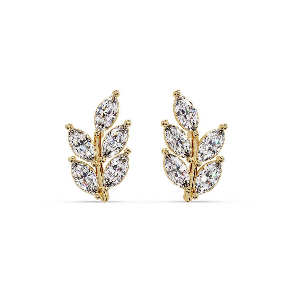 IGI Certified- 1/2 Ct Lab Grown Diamond (VS/E-F)  Whisper Vine Earrings