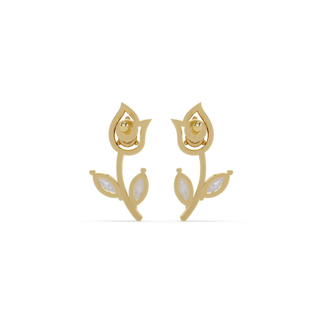 IGI Certified- 1/3 Ct Lab Grown Diamond (VS/E-F) Tulip Petal Earrings
