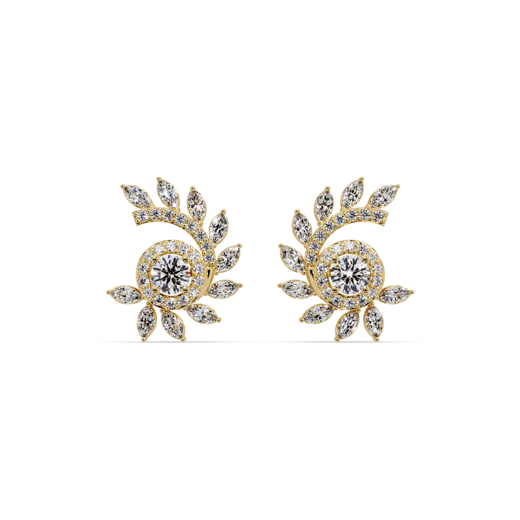 IGI Certified- 2.00 Ct Lab Grown Diamond (VS/E-F) Constellation Swirl Diamond Earring