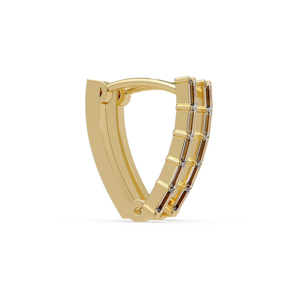 IGI Certified- 1/2 Ct Lab Grown Diamond (VS/E-F) Elongated Baguette Earrings