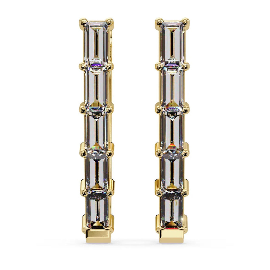 IGI Certified- 1/2 Ct Lab Grown Diamond (VS/E-F) Elongated Baguette Earrings