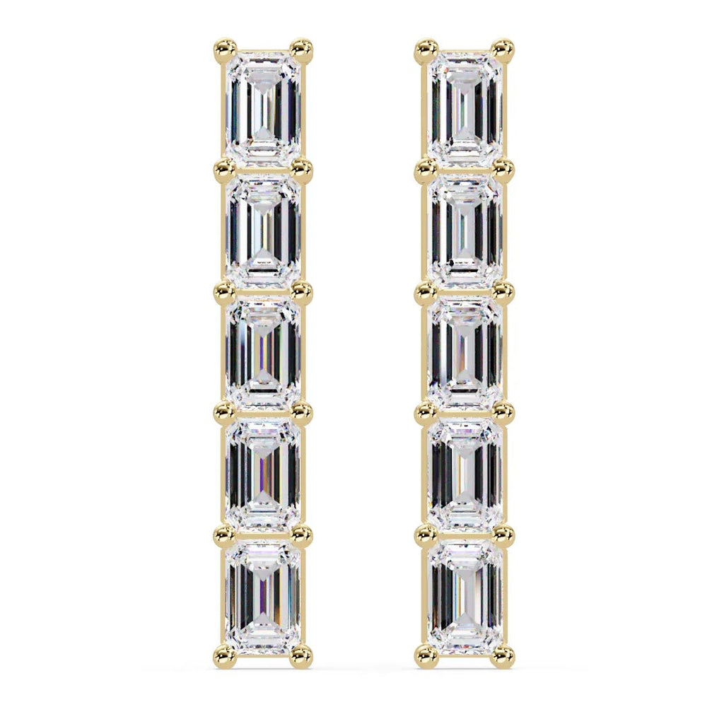 IGI Certified- 3/4 Ct Lab Grown Diamond (VS/E-F) Linear Drop Earrings