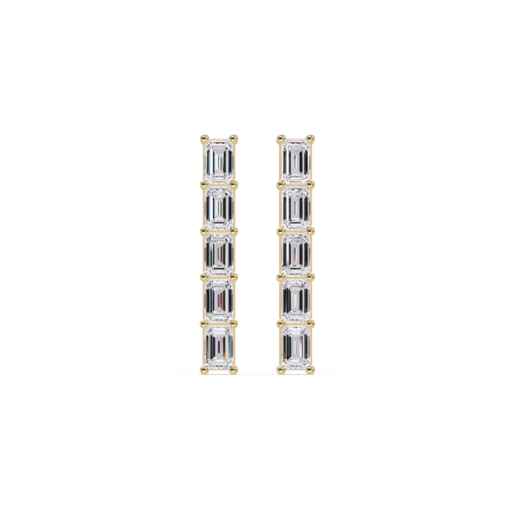 IGI Certified- 3/4 Ct Lab Grown Diamond (VS/E-F) Linear Drop Earrings