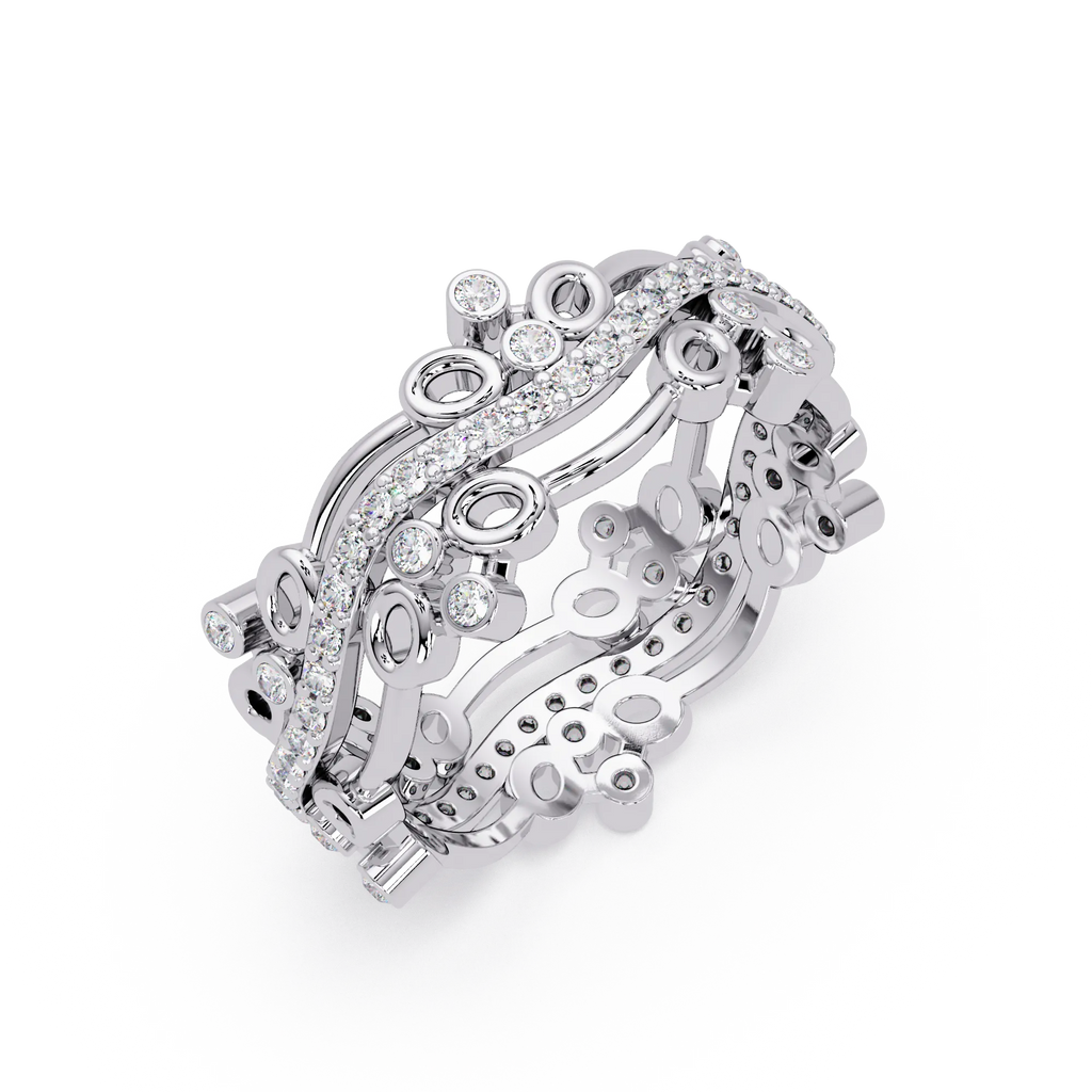 IGI Certified - 1/2 Ct. Lab Grown Diamond (VS/E-F) Ornate Curved Diamond Lace Ring
