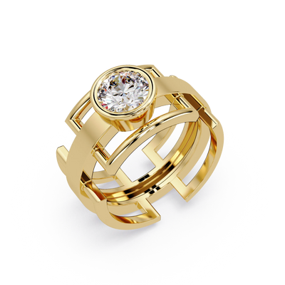 Apex Luxe Geometric Round Diamond Engagement Ring